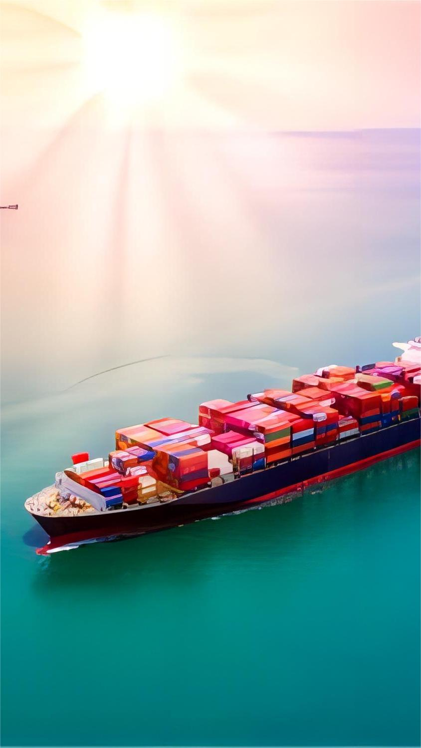 Comparison of sea freight and air freight containers at a shipping terminal