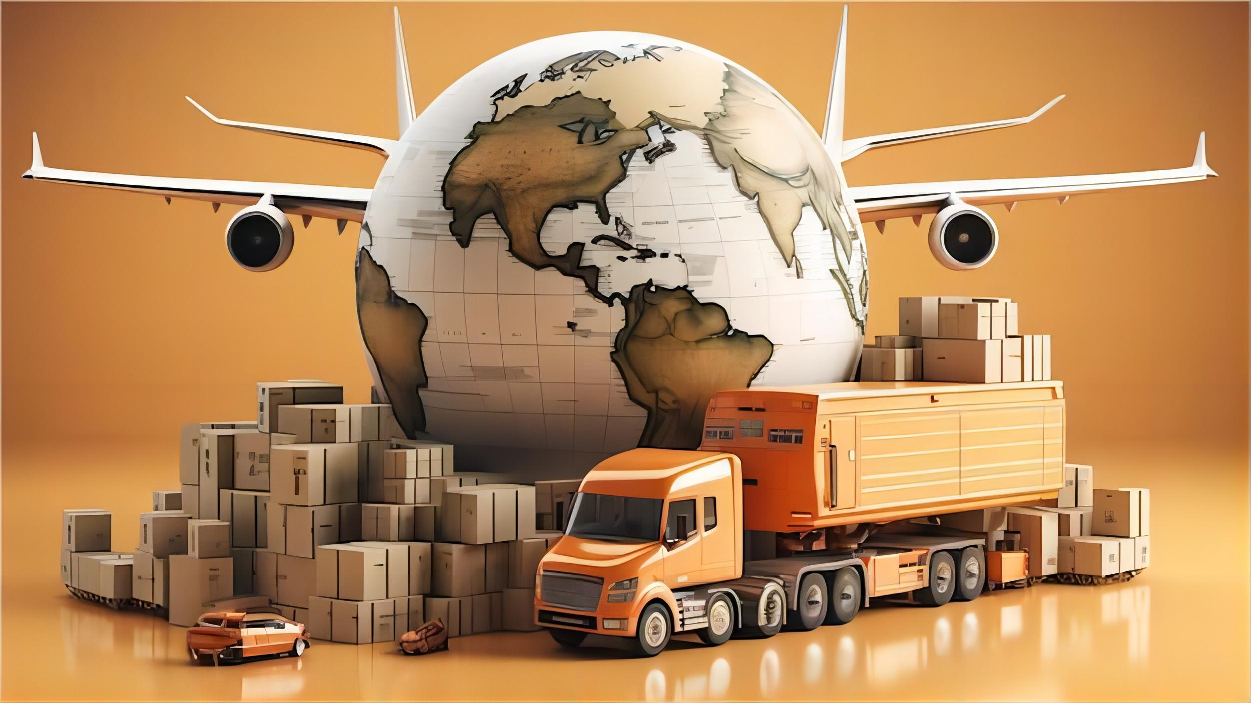 Cargo ship and airplane representing multimodal DDP shipping solutions