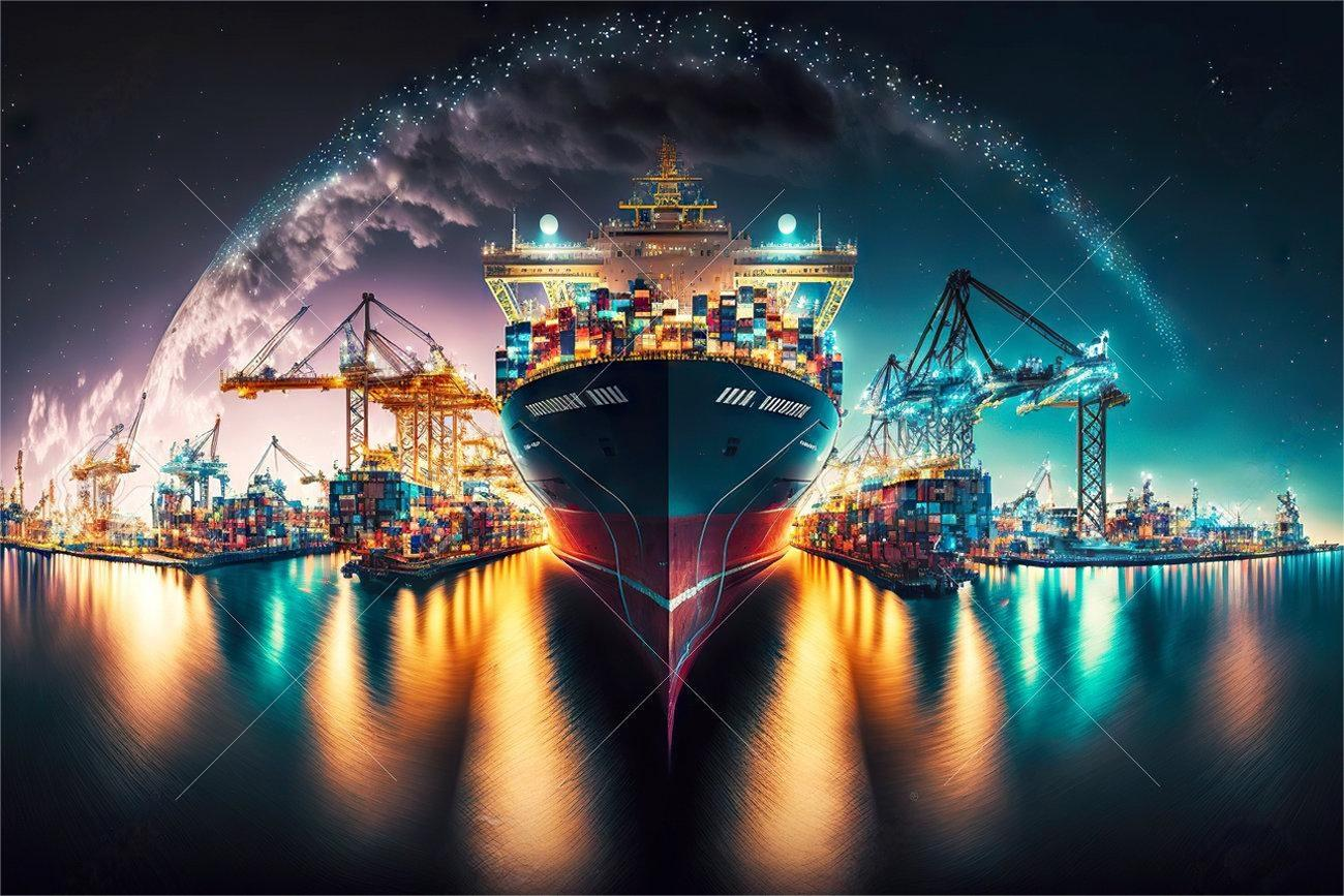 Container ship at sea representing priority vessel booking